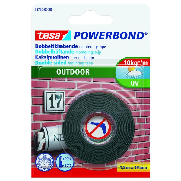 TAPE DOBBELTS 1,5MX19MM OUTDOO